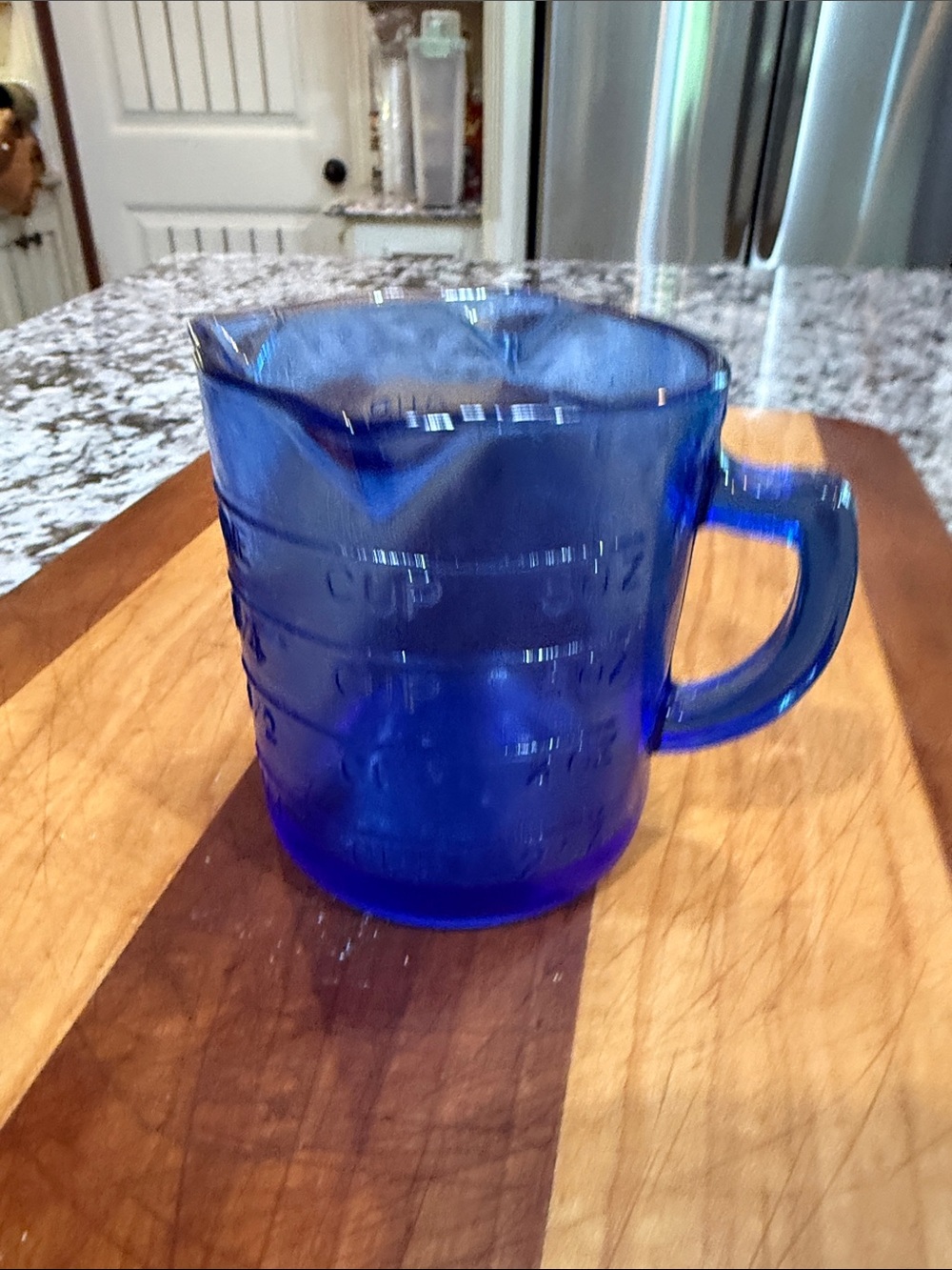 Depression Glass CobaltBlue Vintage Glass Measuring Cup,No Chips/Cracks Seen